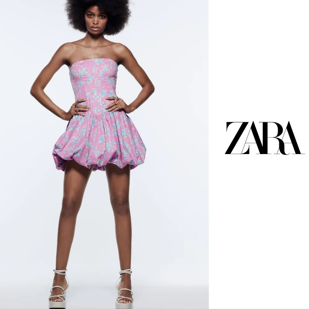 Zara Blogger Favorites Floral Corsetry Inspired Jumpsuit Mini Dress Pink Size S. - Picture 2 of 16